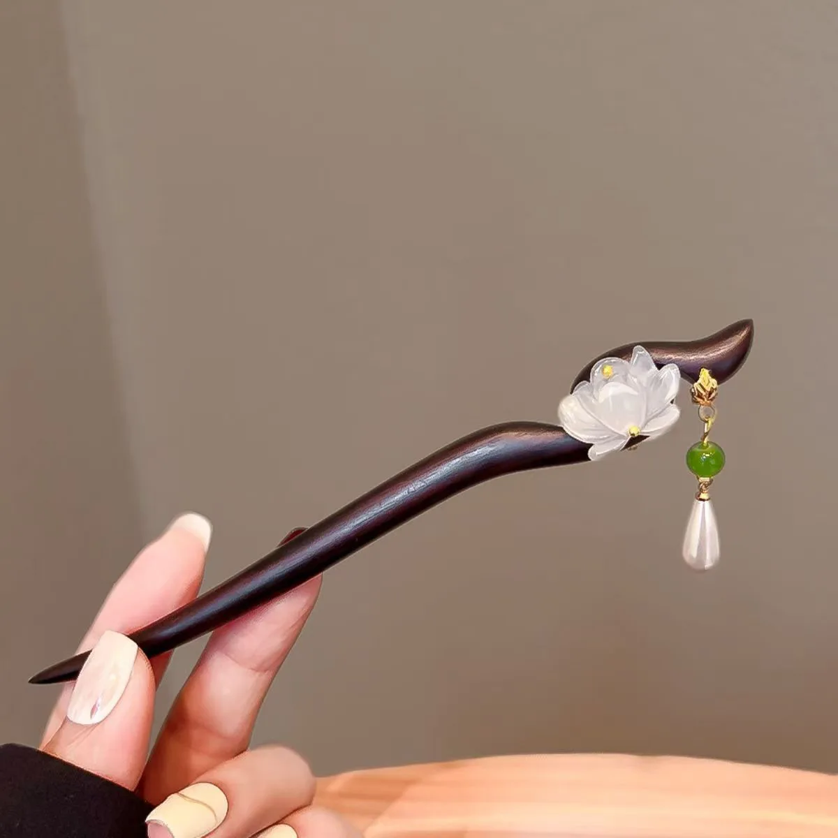 Epingle à cheveux – fleur de lotus et perle