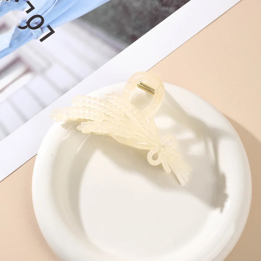Barrette fleur cheveux blanche